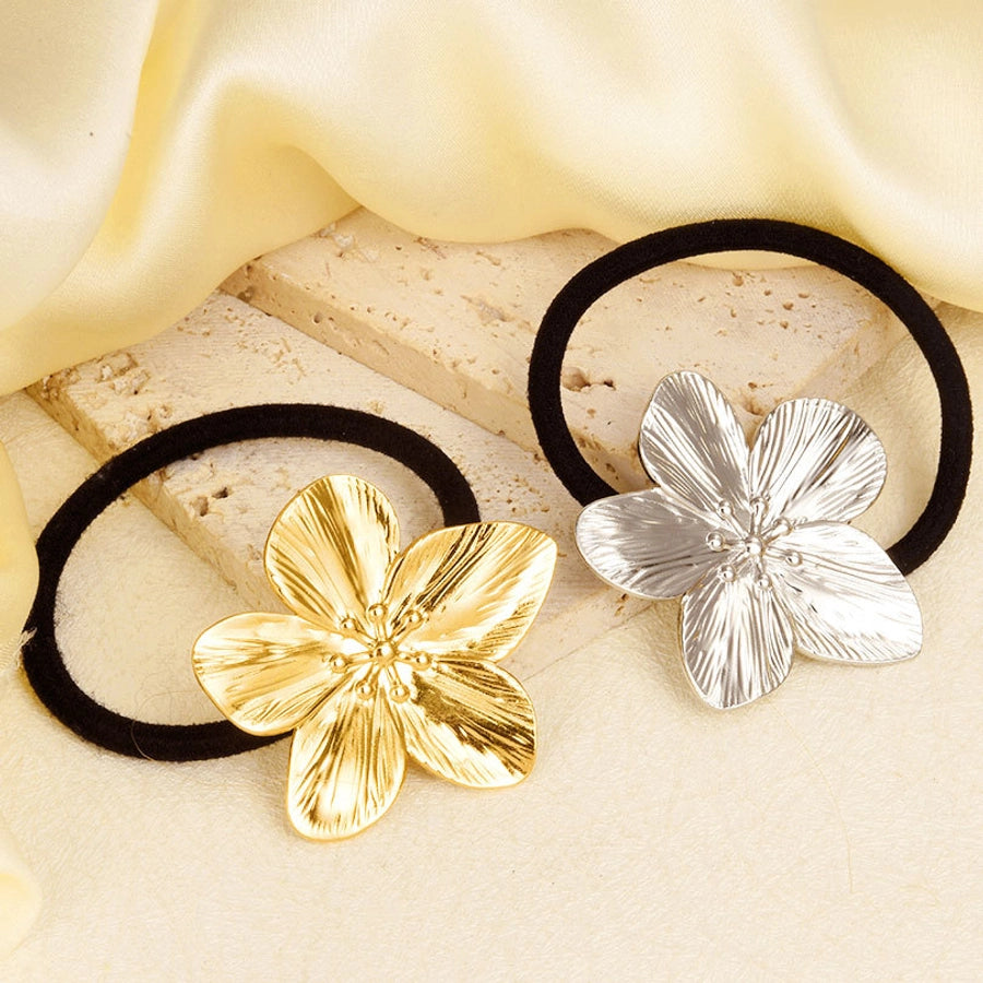 Women's Simple Style Flower 304 Stainless Steel Plating Hair Tie