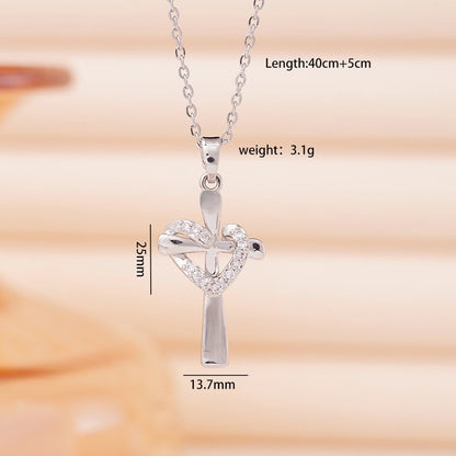Jewelry Glam Lady Sexy Cross 304 Stainless Steel Copper Necklace
