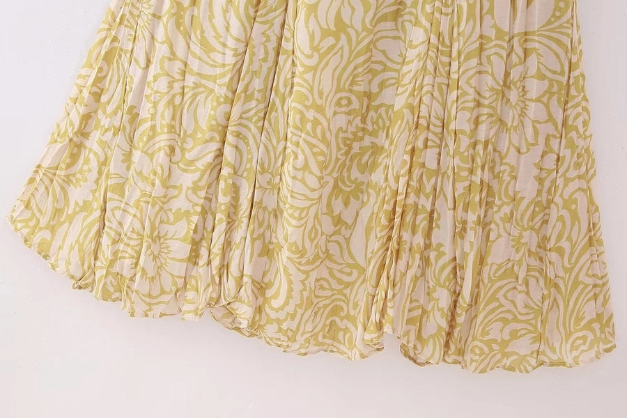 Summer Simple Style Flower Polyester Midi Dress Skirts