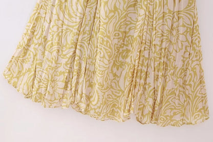 Summer Simple Style Flower Polyester Midi Dress Skirts