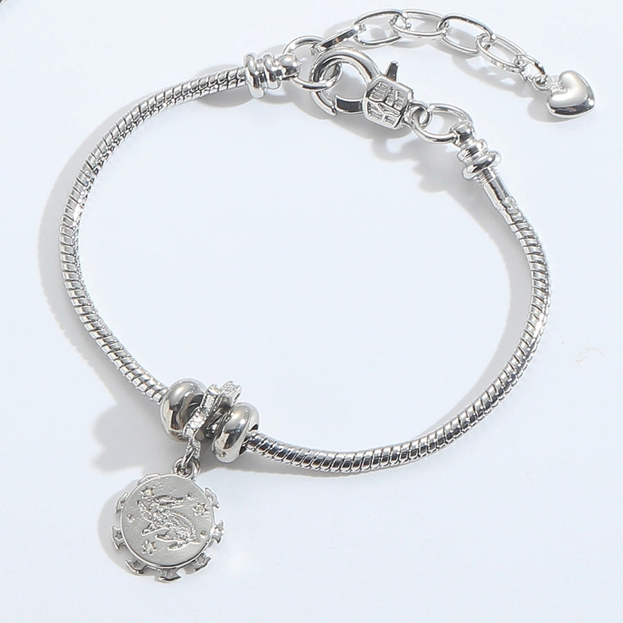 Jewelry Elegant Simple Style Commute Red Heart Copper + Zircon Zircon White Gold Plated Red Heart Bracelets