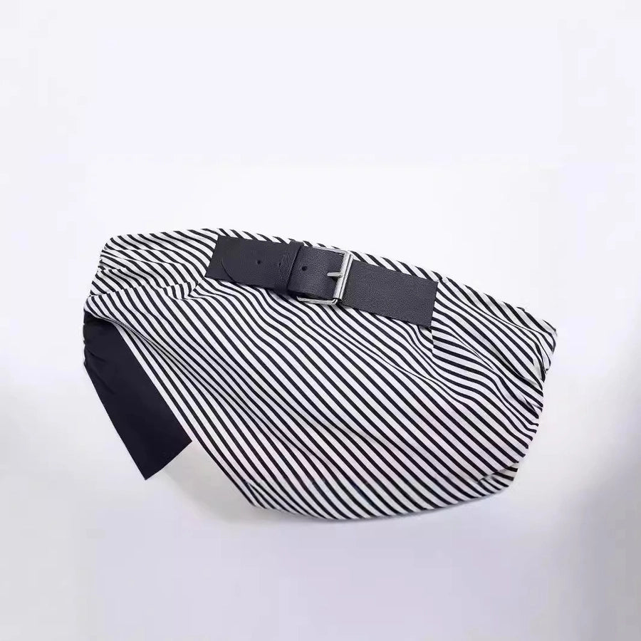 Women's Bandeau Tank Tops Belt Streetwear Stripe