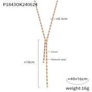 Gold White Zirconium Necklace