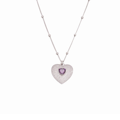 Jewelry Vintage Style Classic Style Heart Shape Copper Zircon Plating Pendant Necklace