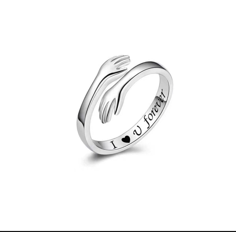 Dibo s925 sterling silver hands hug ring women's simple fashion   explosions jewelry manufacturers