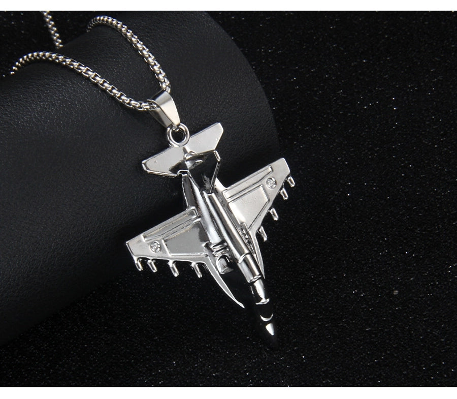 Hip-Hop Airplane 201 Stainless Steel Alloy Unisex Pendant Necklace