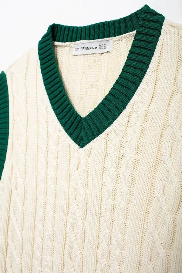 Women's Sweater Long Sleeve Sweaters & Cardigans Contrast Binding Vintage Style Contrast Collar