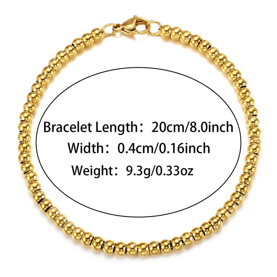 Casual Circle 304 Stainless Steel 18K Gold Plated ball chain Bracelets In Bulk Stainless Steel Bracelets