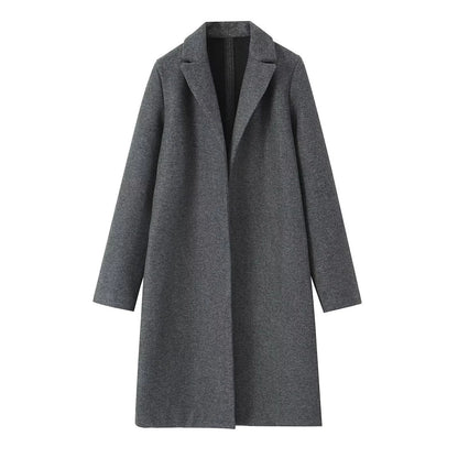 Women's Vacation Simple Style Solid Color Woolen Coat Woolen Coat