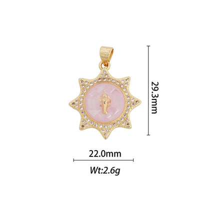 1 Piece Copper Zircon Geometric Star Pendant