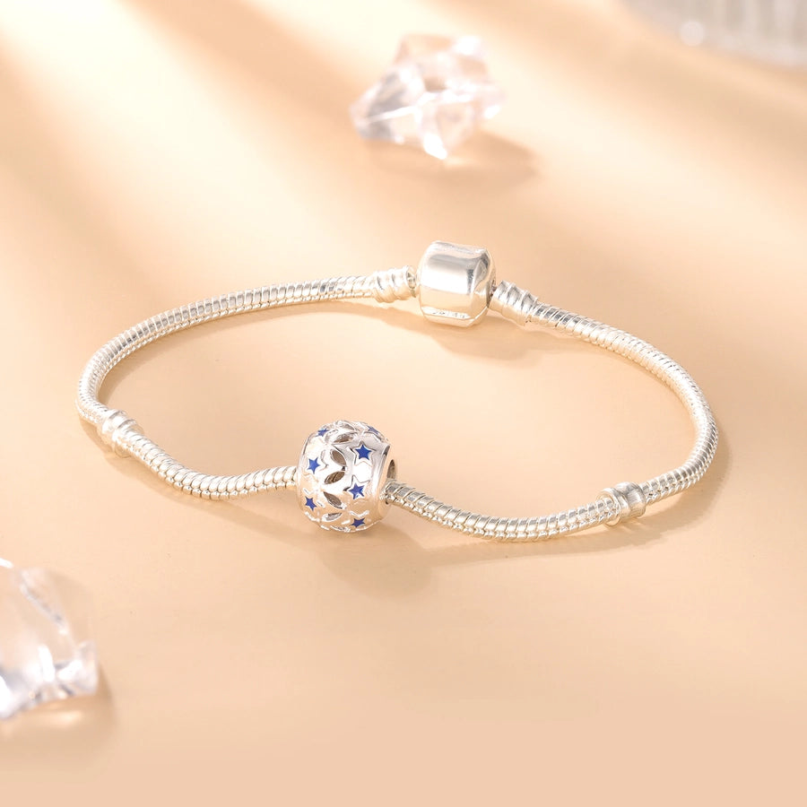 1 Piece 12.5 * 9.97mm Hole 4~4.9mm Sterling Silver Rhodium Plated Star Polished Jewelry Accessories