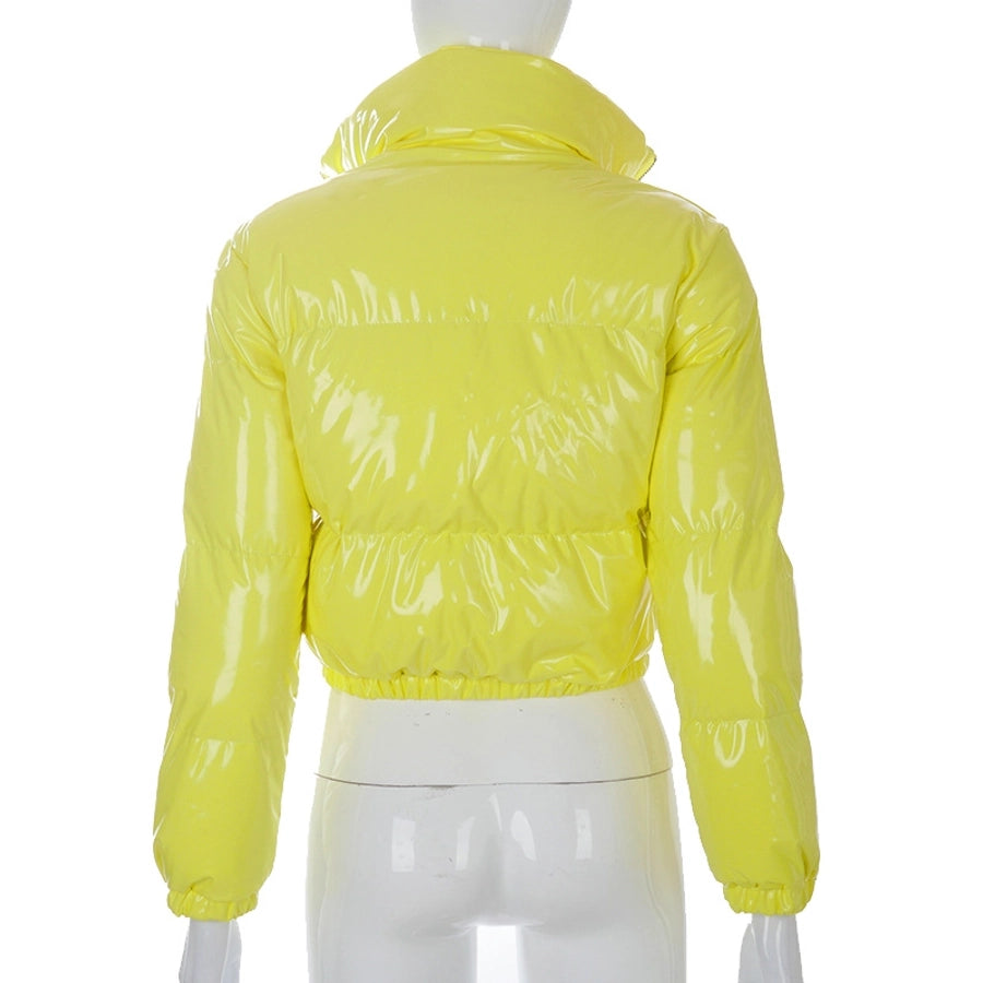 Women's Streetwear Solid Color Zipper Coat cotton clothes