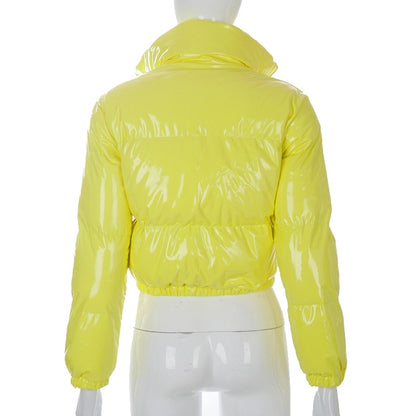 Women's Streetwear Solid Color Zipper Coat cotton clothes