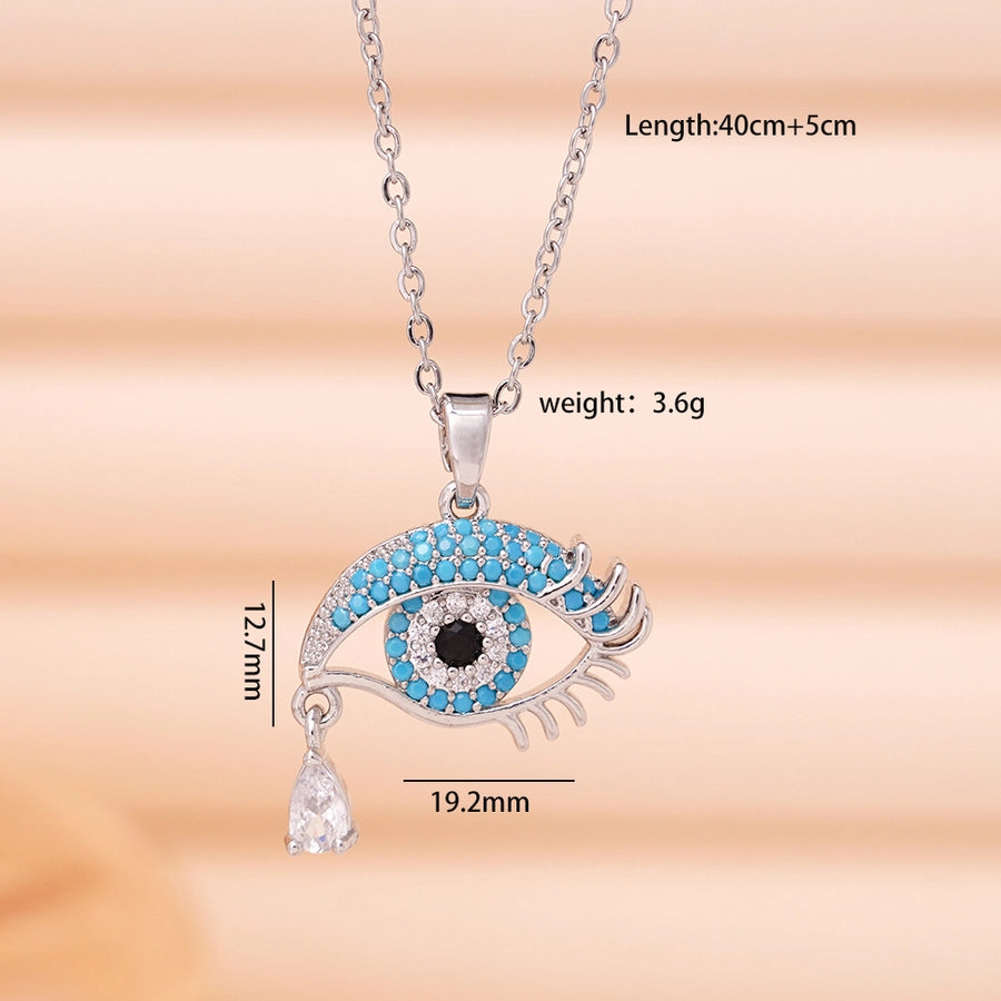 Jewelry Lady Sexy Shiny Eye 304 Stainless Steel Copper Necklace