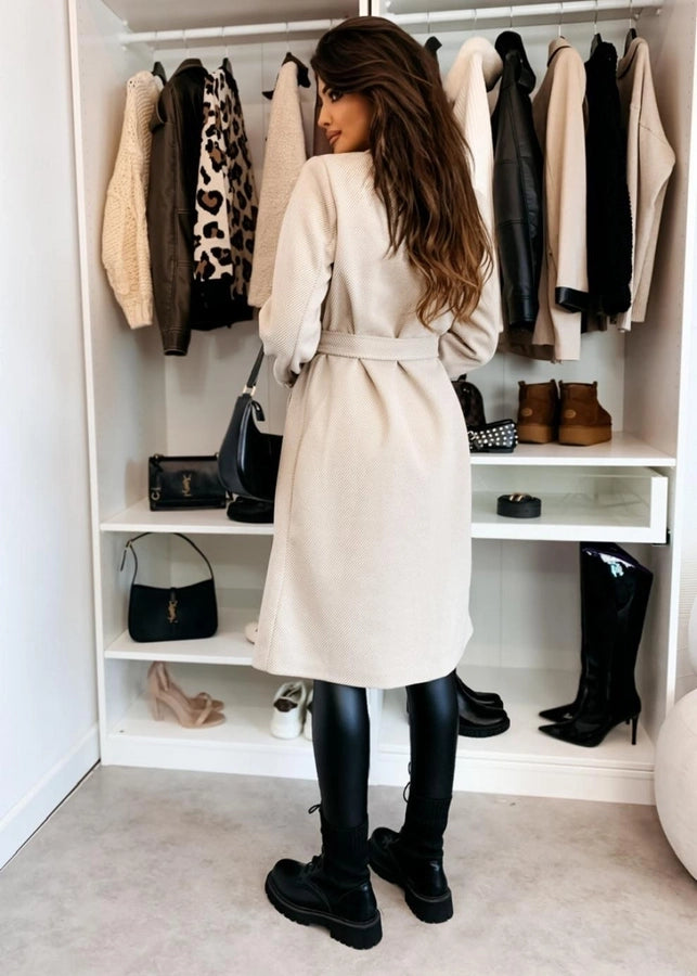 Women's Vacation Simple Style Solid Color Double Breasted Woolen Coat