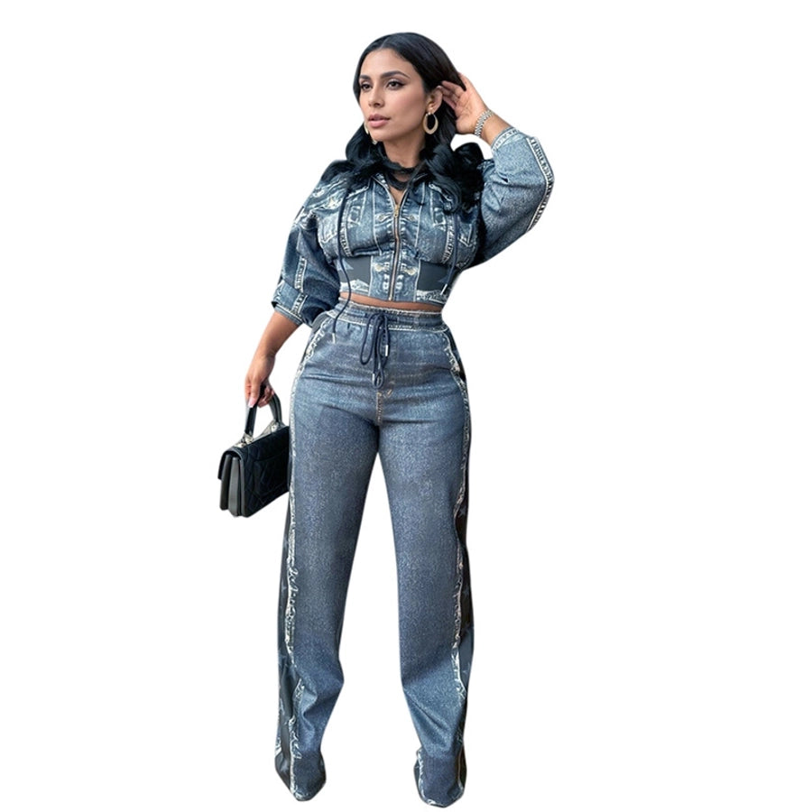Daily Women's Streetwear Solid Color Spandex Polyester Twilled Satin Pants Sets Pants Sets