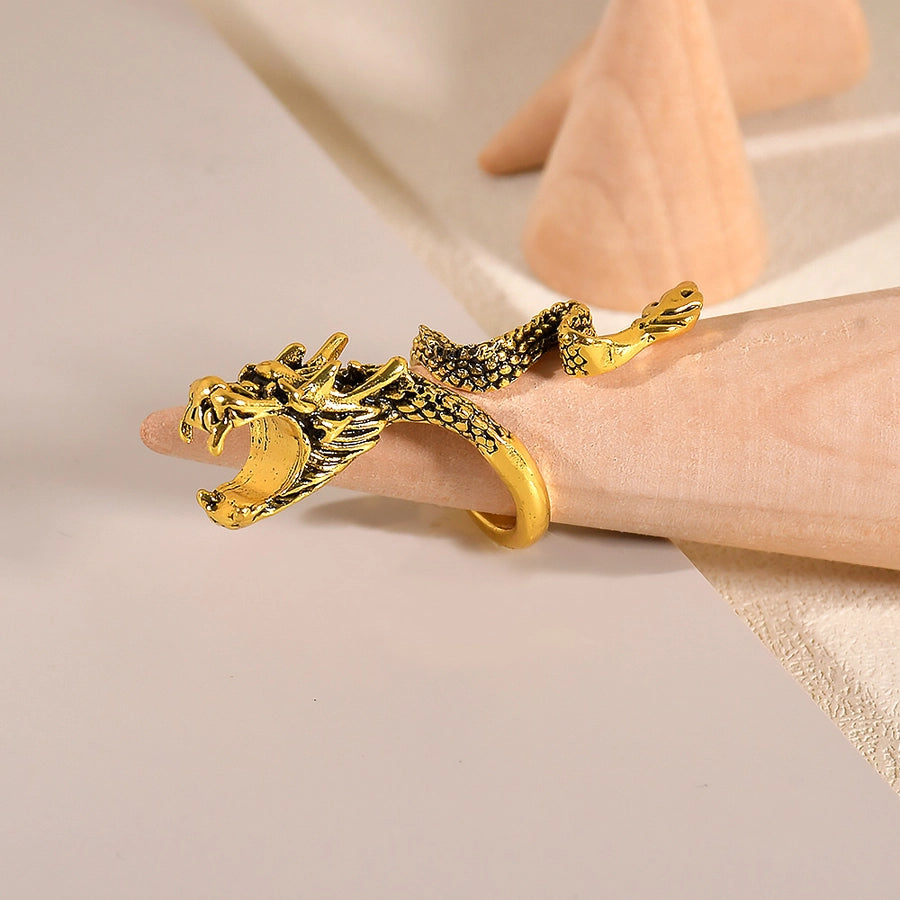 Casual Dragon Alloy Plating Diamond Unisex Rings
