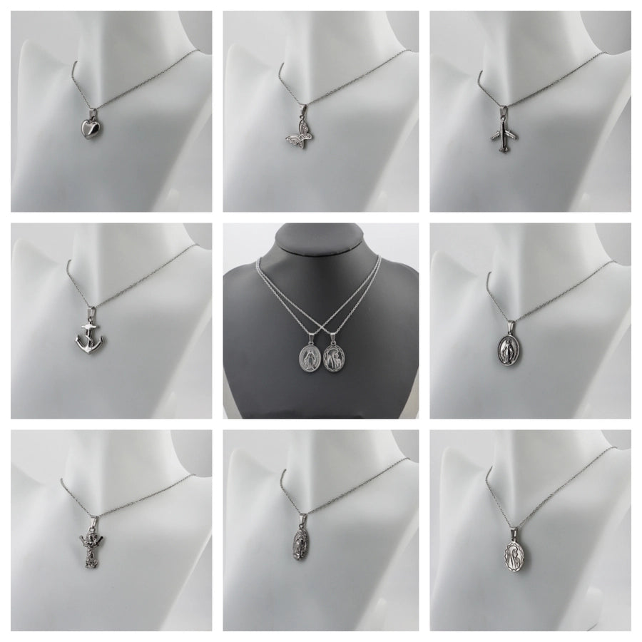 Jewelry Vintage Style Portrait Anchor Butterfly 304 Stainless Steel Indentation Handmade Pendant Necklace