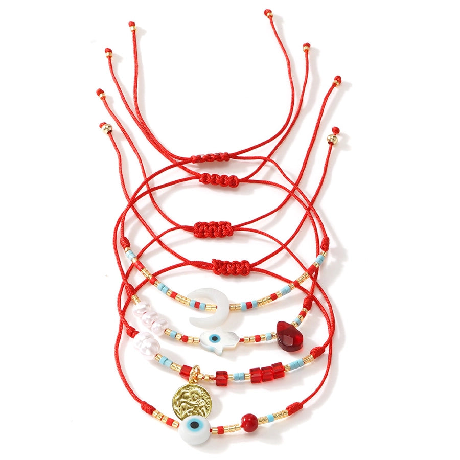 IG Style Moon Eye Seed Bead rope Shell Woven Chain Beaded Bracelets