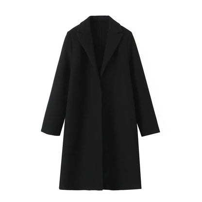 Women's Vacation Simple Style Solid Color Woolen Coat Woolen Coat
