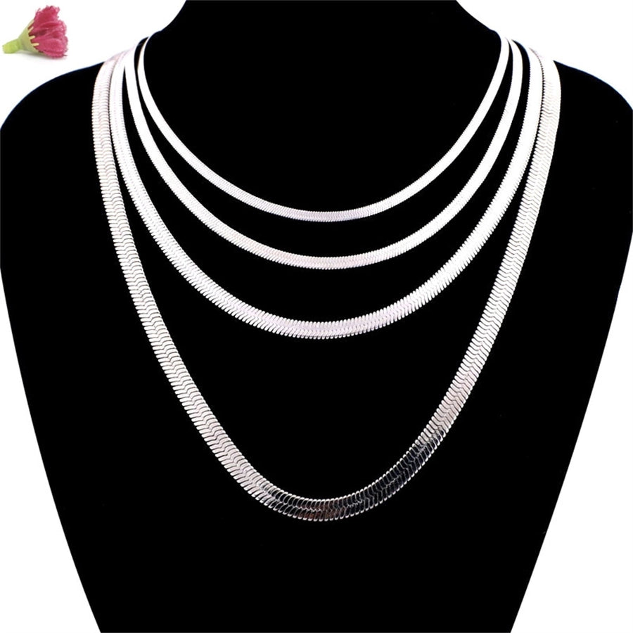 Jewelry Casual Elegant Simple Style Solid Color 304 Stainless Steel 18K Gold Plated Necklace