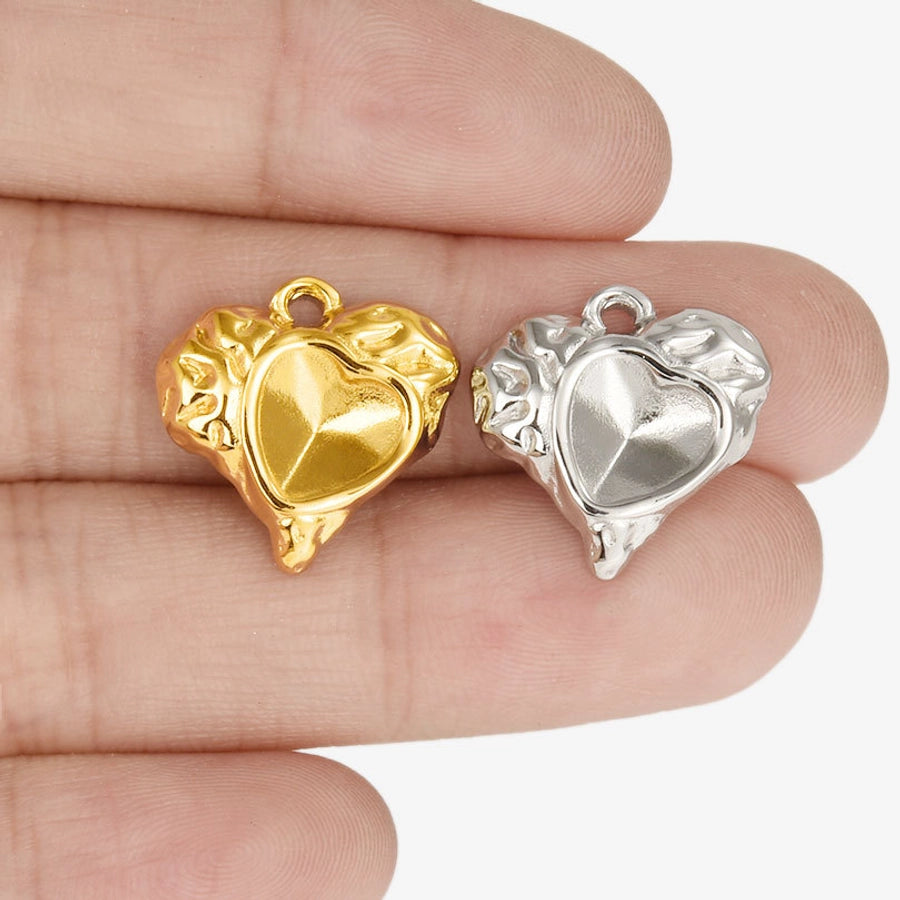 1 Piece 16 * 16mm 304 Stainless Steel 18K Gold Plated Heart Shape Pendant Jewelry Accessories