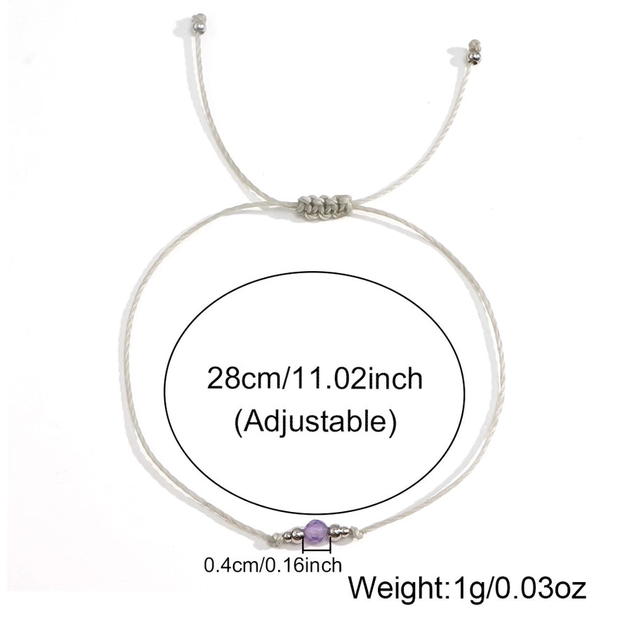 Bohemian Round 304 Stainless Steel natural stone Wax line  String Bracelets