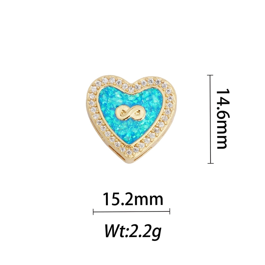 1 Piece Copper Geometric Letter Heart Shape