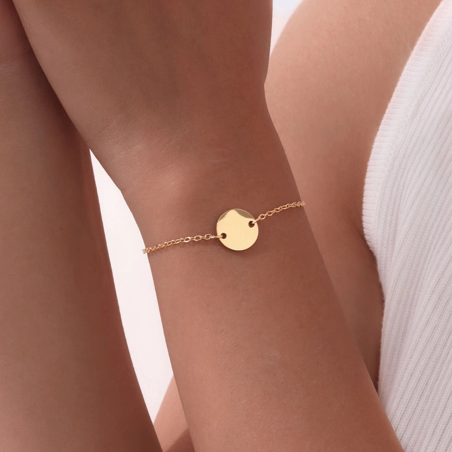 Vacation Classic Style Round 304 Stainless Steel 18K Gold Plated cable chain Bracelets In Bulk Stainless Steel Bracelets