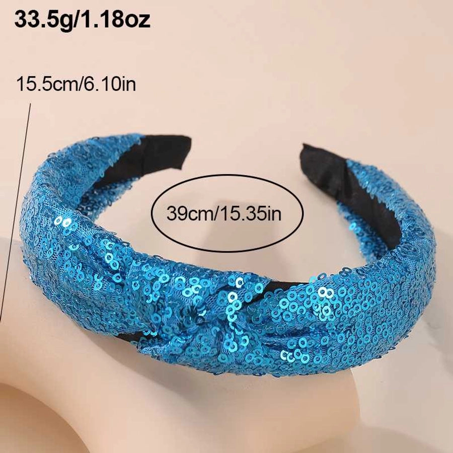 Women's Sweet Simple Style Colorful Solid Color Polyester Sequins Hair Band