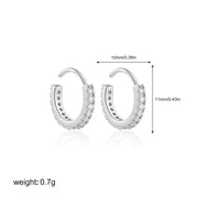 Zircon Earrings Silver (One Piece)