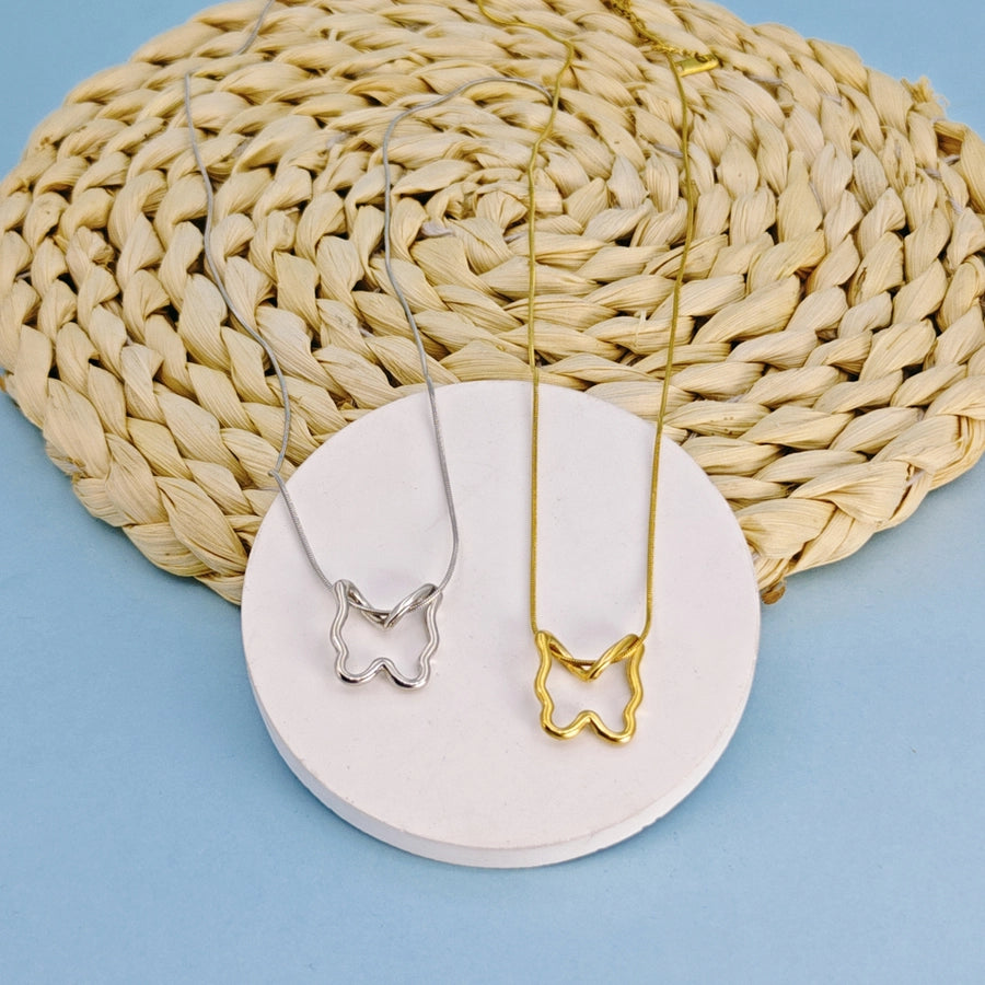 Jewelry Elegant Simple Style Classic Style Butterfly 304 Stainless Steel Pendant Necklace