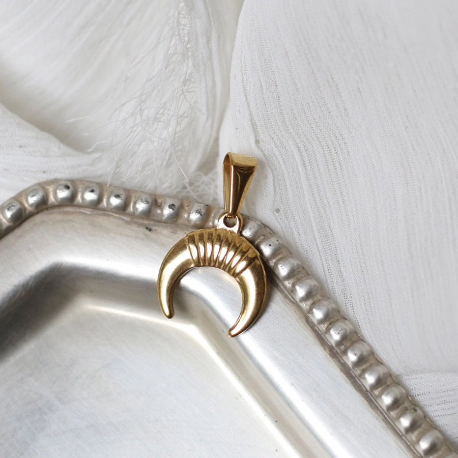 1 Piece Titanium Steel Cross Moon Fish Tail Pendant