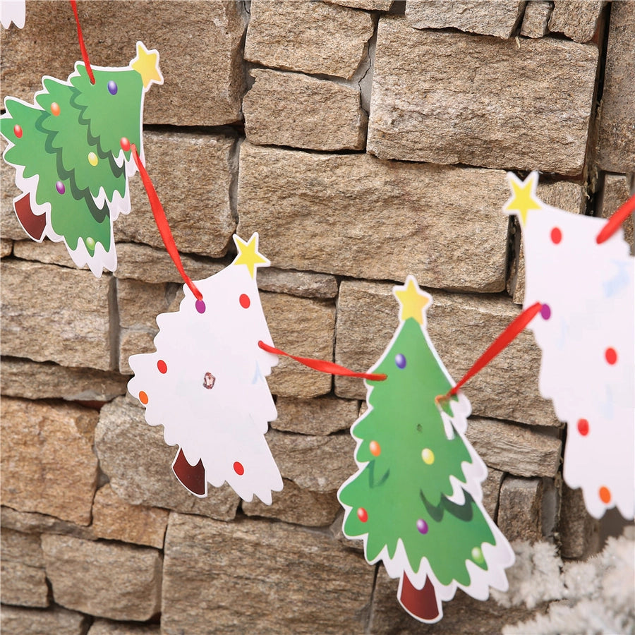 Christmas Paper Flag Christmas Window Hotel Scene Decoration Flag  Santa Claus Flag