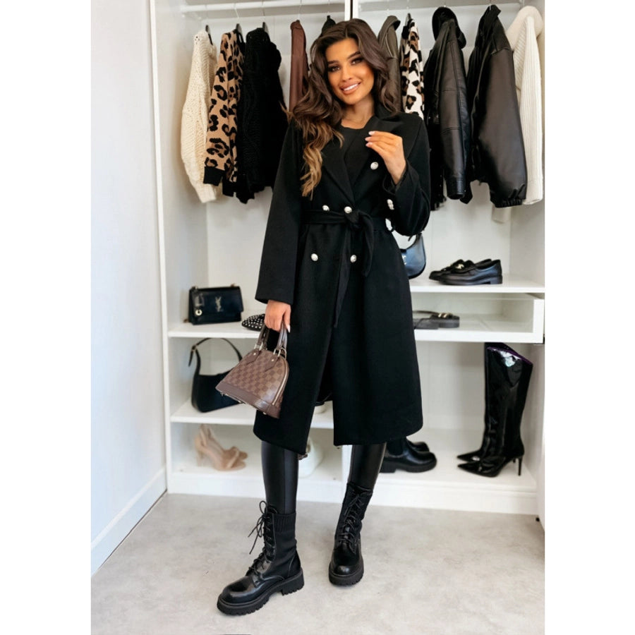 Women's Vacation Simple Style Solid Color Double Breasted Woolen Coat