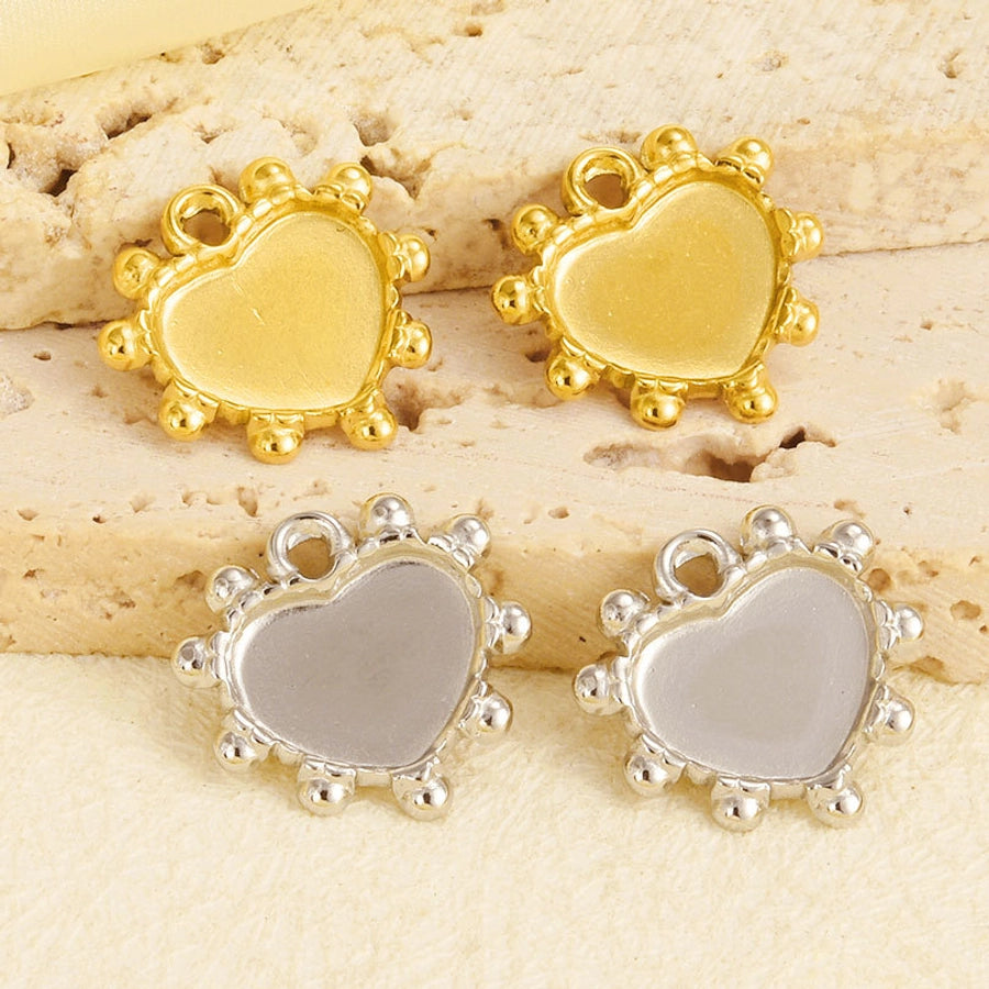 1 Piece 15*16mm 304 Stainless Steel 18K Gold Plated Heart Shape Pendant Jewelry Accessories