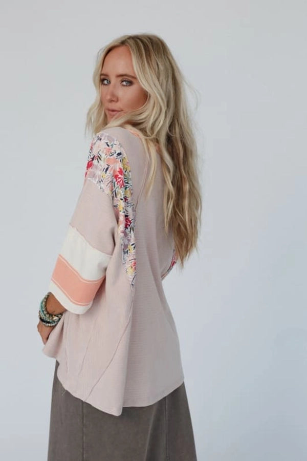 Hoodies & Sweatshirts 3/4 Length Sleeve Casual Streetwear Color Block Stripe