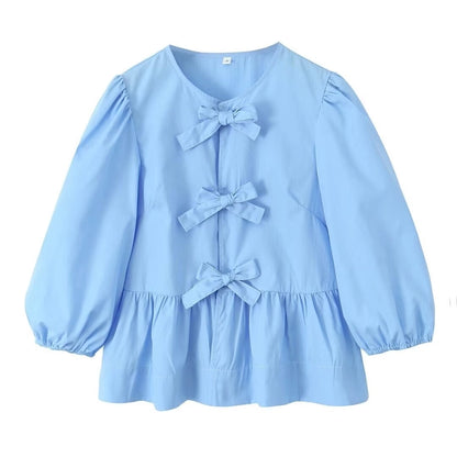 Women's Blouse Long Sleeve Blouses Streetwear Solid Color