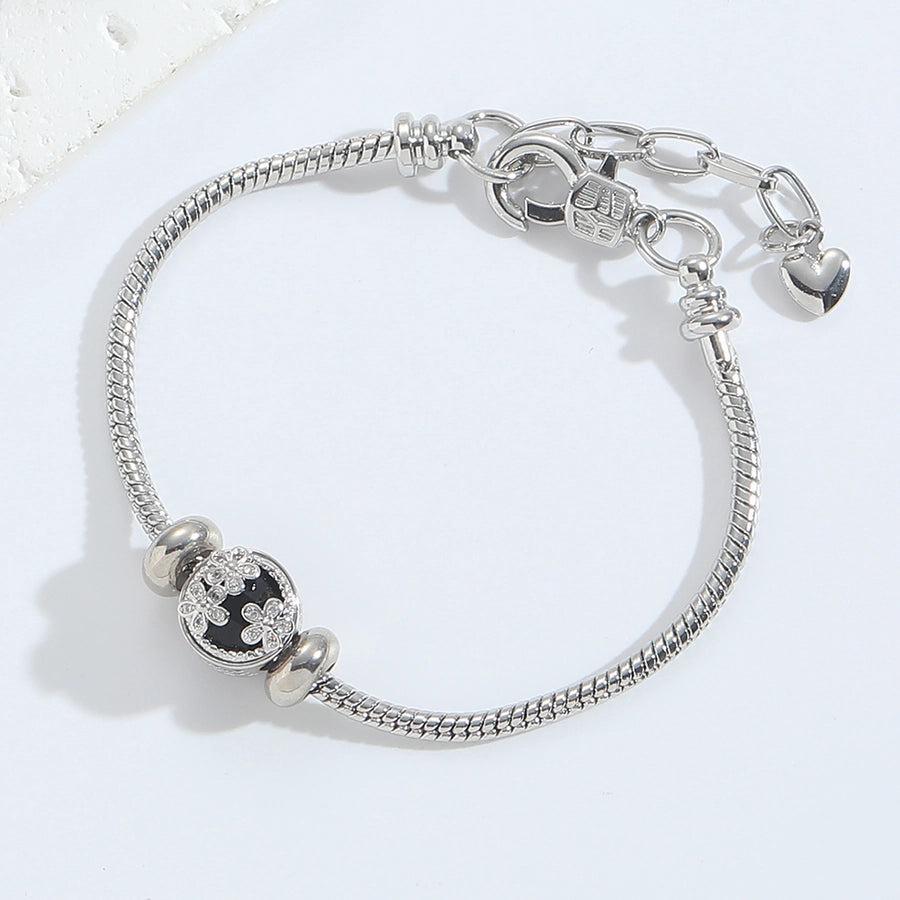 Jewelry Elegant Simple Style Commute Heart Shape Copper Zircon 14K Gold Plated Bracelets