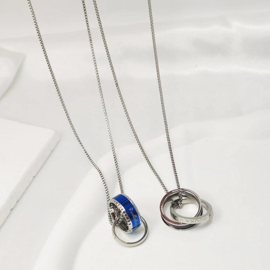 Jewelry Hip-Hop Simple Style Letter 304 Stainless Steel Pendant Necklace