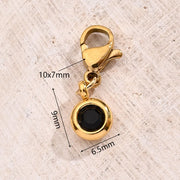 Black Lucky Stone Lobster Buckle Pendant (Gold)