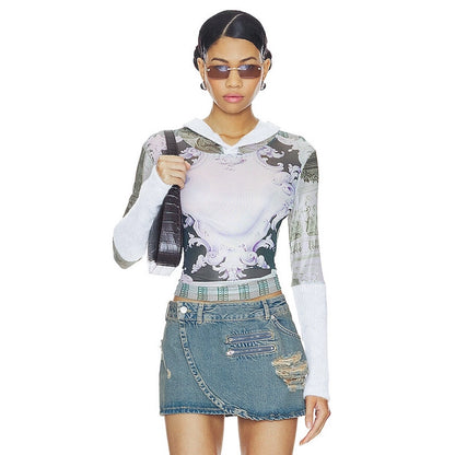 Women's T-shirt Long Sleeve T-Shirts Streetwear Color Block