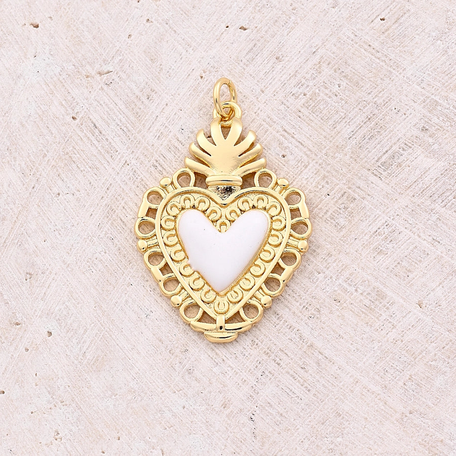 1 Pc/Package 18x12.5mm 18x6mm Hole 3~3.9mm Copper 18K Gold Plated Heart Shape Polished Pendant Jewelry Accessories