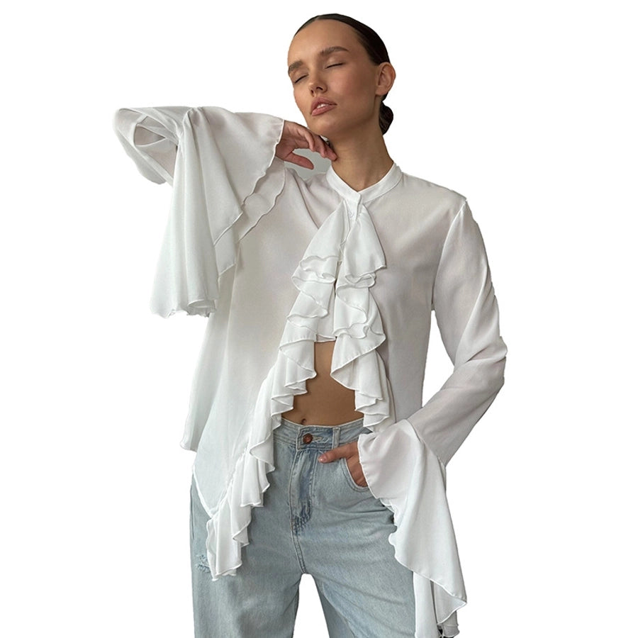 Women's Blouse Long Sleeve Blouses Streetwear Solid Color