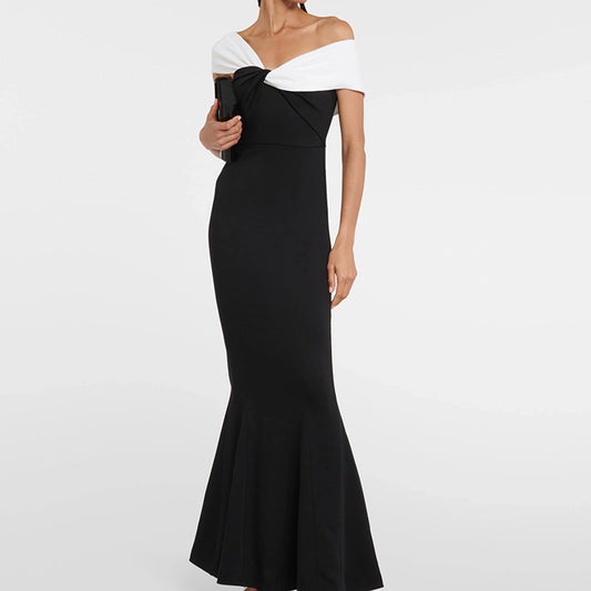 Women's Sheath Dress Vacation Simple Style Oblique collar Short Sleeve Solid Color Maxi Long Dress Holiday Daily