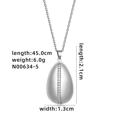 Jewelry Cute Simple Style Star Heart Shape Lines 304 Stainless Steel Copper Zircon K Gold Plated Rhodium Plated Plating Inlay Pendant Necklace