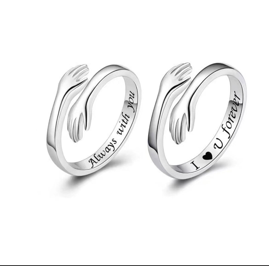 Dibo s925 sterling silver hands hug ring women's simple fashion   explosions jewelry manufacturers