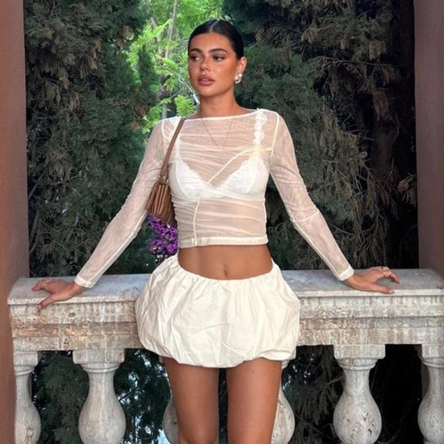 Women's T-shirt Long Sleeve Blouses Streetwear Solid Color