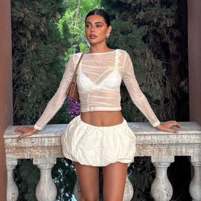 Women's T-shirt Long Sleeve Blouses Streetwear Solid Color