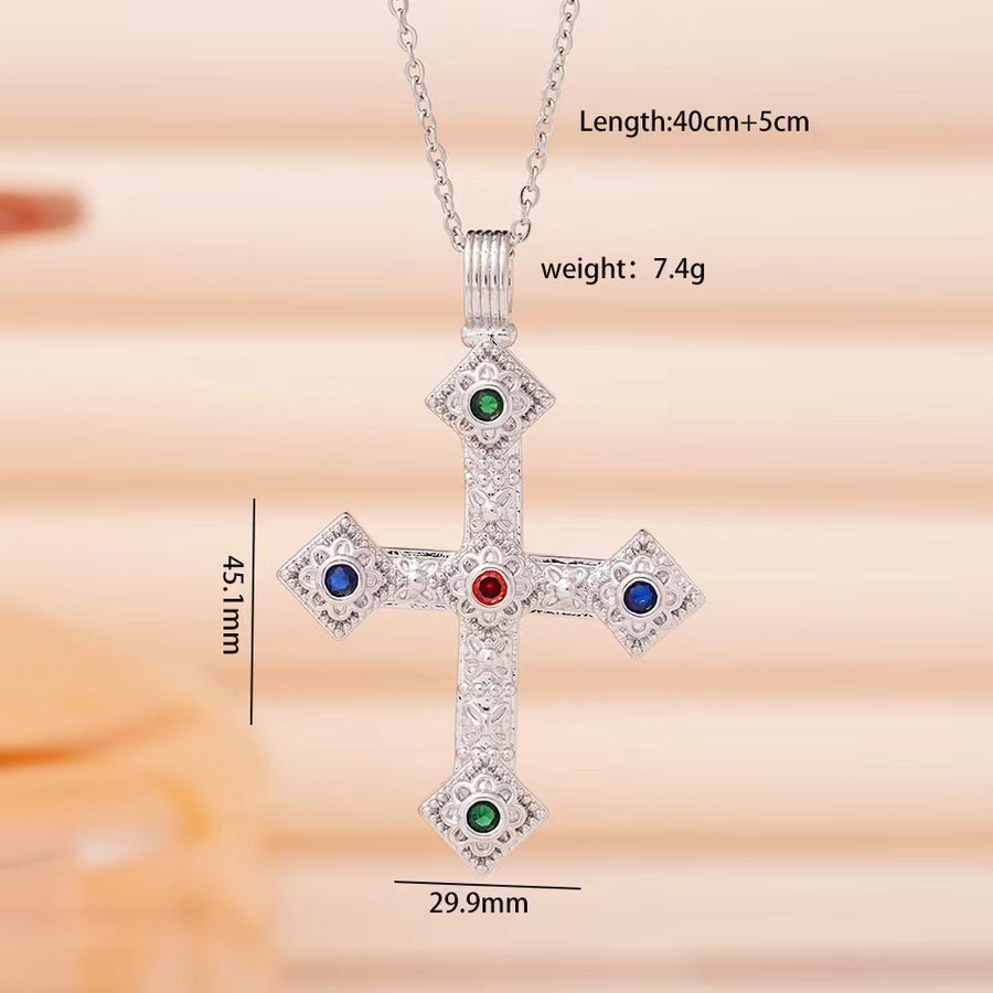 Jewelry Cute Lady Shiny Cross Alloy Copper Pendant Necklace